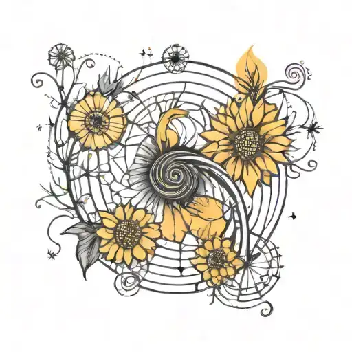 Fibonacci Spiral And Dandelion