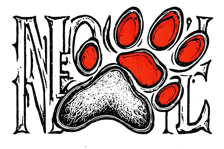 Paw Print With The Word
