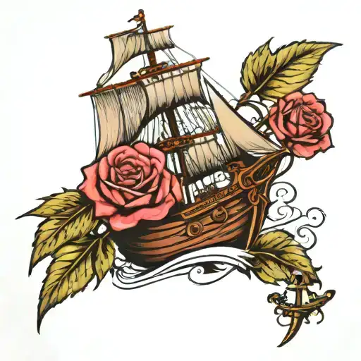 Rose Wrapped In S K E I A Ton Cutter Pirate Ship