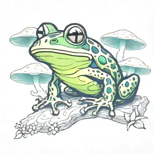 Frog And Mushroom Trippy