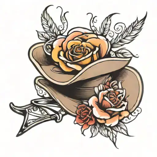 Rose And Cowboy Hat