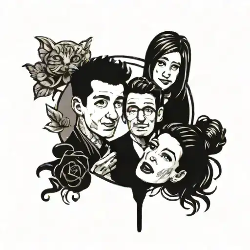 Friends Tv Show Tattoo Design Incorporating Friendship