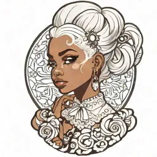 Black Girl With White Hair In Lolita Fashion