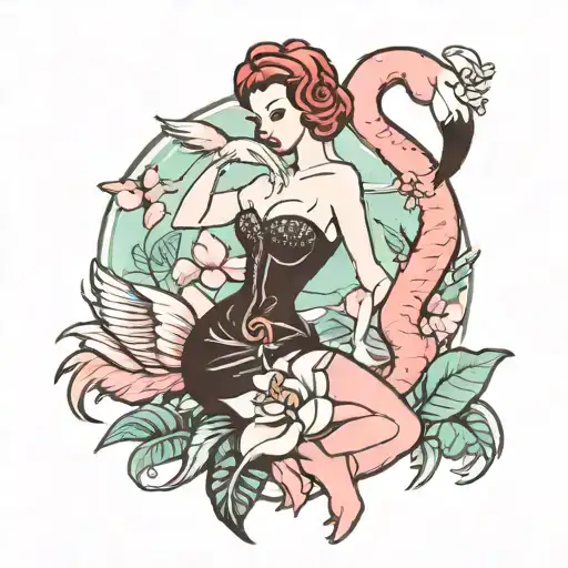 Flamingo Pinup Girl