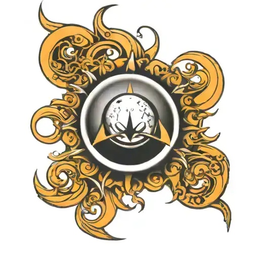 Trishul With Moon Eclips