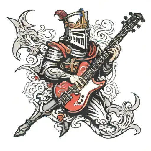 Bass Guitar And Knight Templar