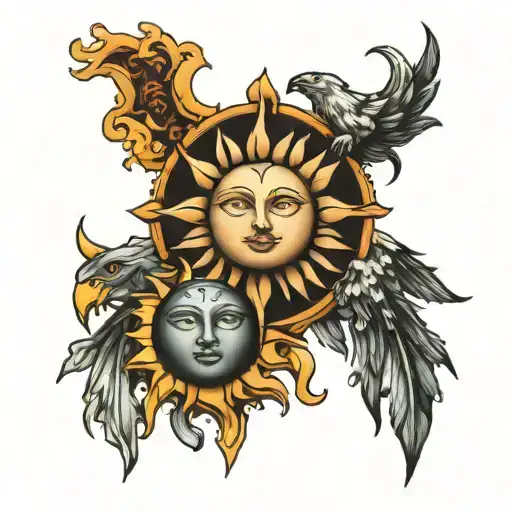 Sun And Moon On Shoulders