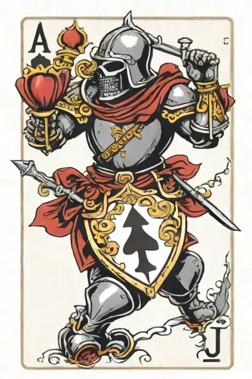 A J Of Spades Playing Card With A Paladin Knight