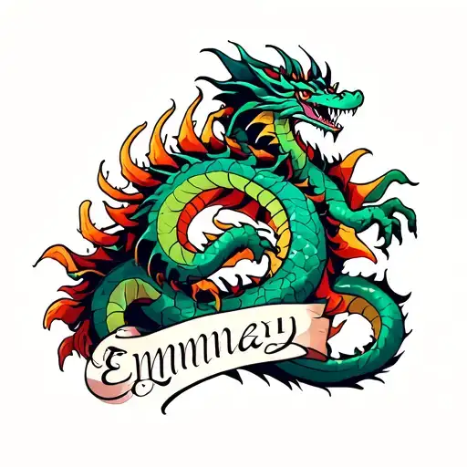 Dragon That Wraps Around A Name Written Emmy