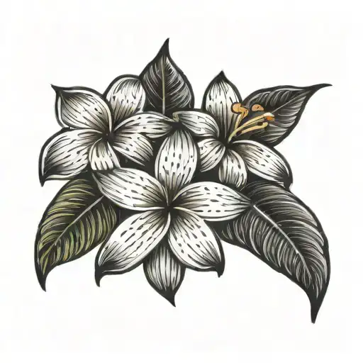 Hawaiian Island Tattoo With A Plumeria Flowers