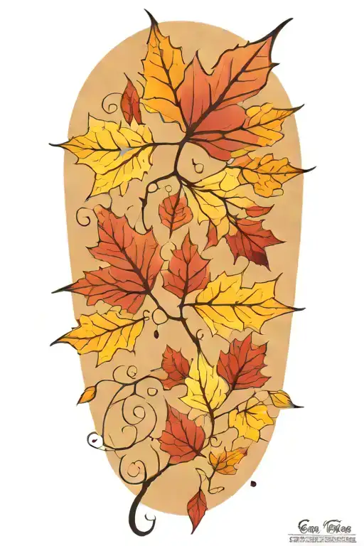Autumn Leaves Falling In The Wind