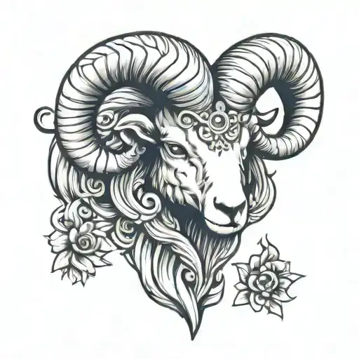 Aries Ram Tattoo Design
