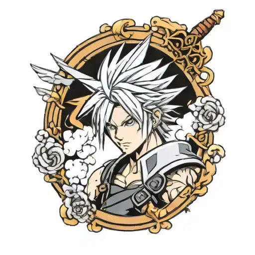 Cloud Strife Anime Style No Shoulderpad