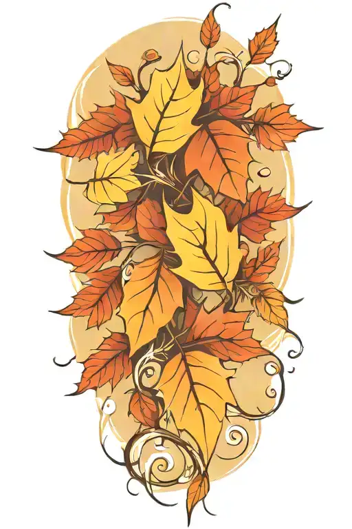 Autumn Leaves Flowing In The Wind