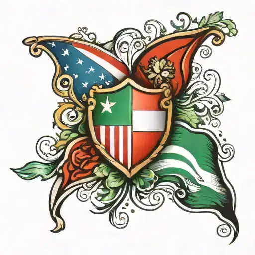 The American Italian And Irish Flag Intertwined
