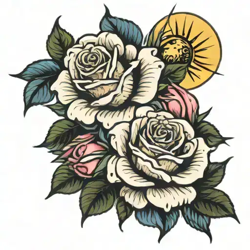 Roses And Sun Rising