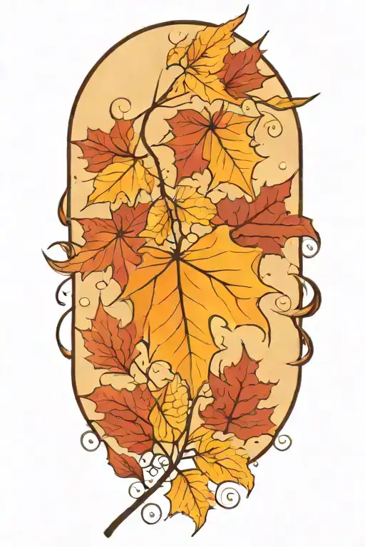 Autumn Leaves Falling In The Wind