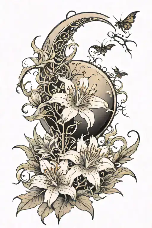 Moon And Spider Lilies