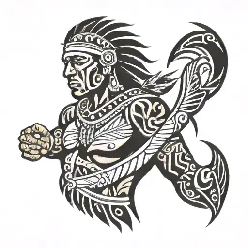 Male Indigenous Tattoo Decal On Arm