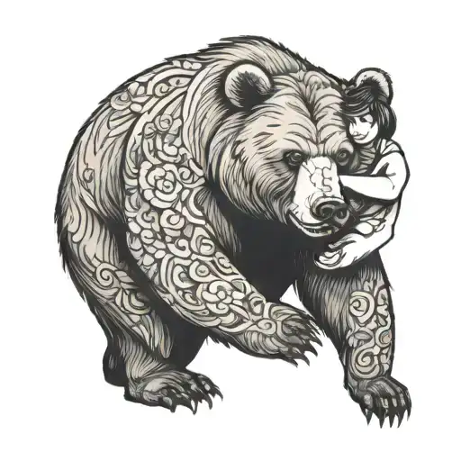Bear Holding Woman From Behind