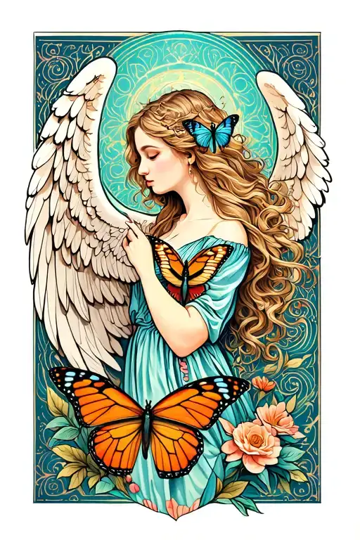 Angel And Butterfly Emerging