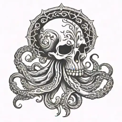 Skull Octopus With Reaper