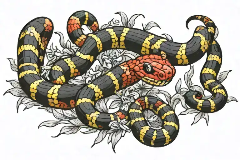 Coral Snake Crawling