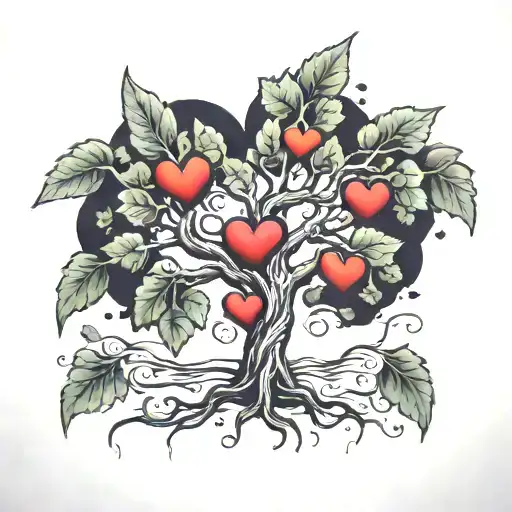 Tree With 3 Hearts