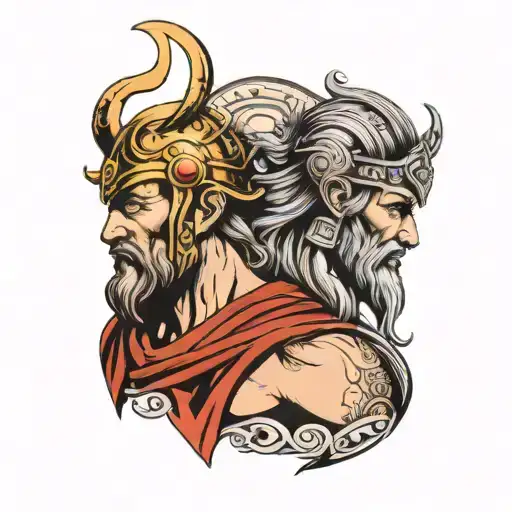 Mix Of Greek God Atlas And Viking Warrior