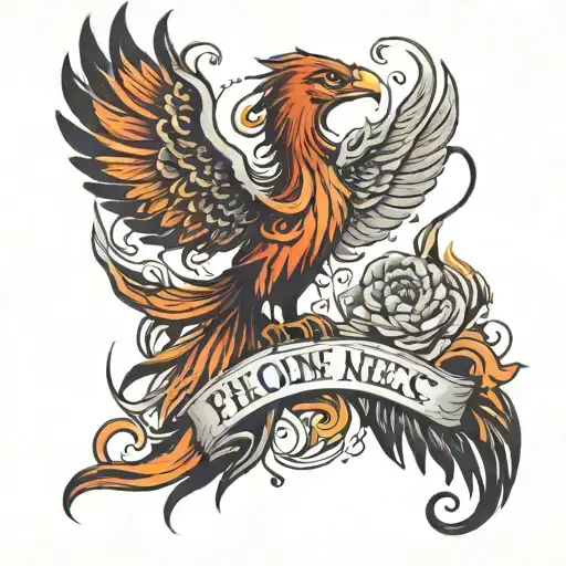 Phoenix Rising From The Ashes With The Word Claire