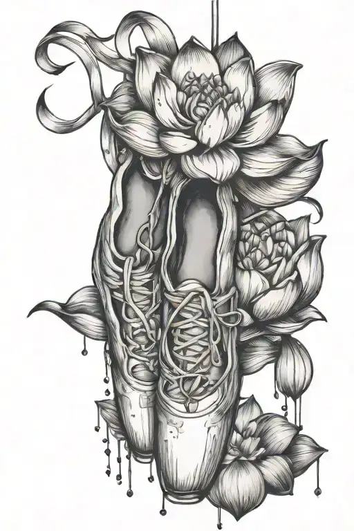 Dangling Pointe Shoes Into Lotus Flower