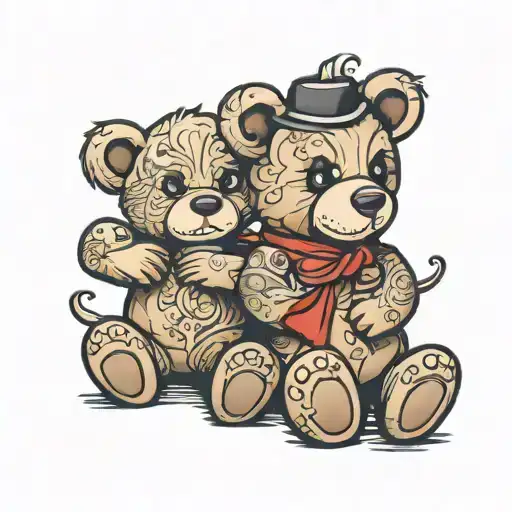 Adult Teddy Bear Hugging Teddy Bear Son