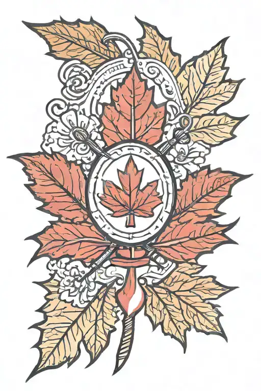 Archery Canada Flag Maple Leaf