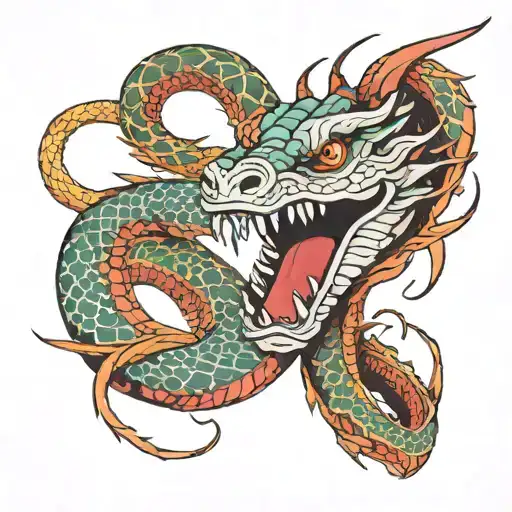 Serpent Dragon Eating Its Tail In The Shape Of An Infinity Symbol