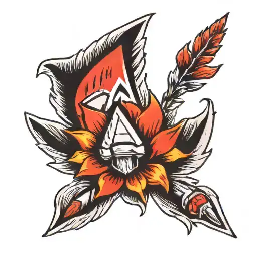 Traditional Arrowhead Wrapped With An Indian Paint Brush