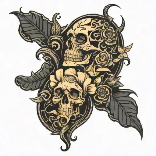 All Black Leg Tattoo With Different Elements