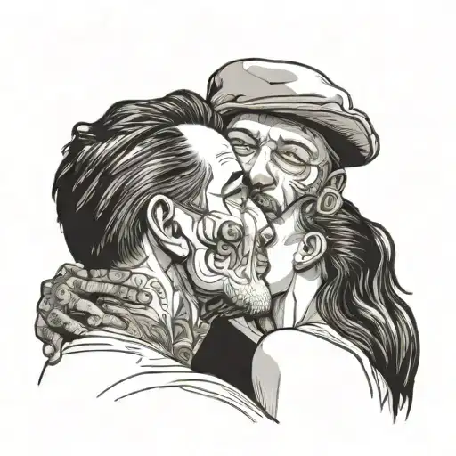 Father Kissing His Teenage Daughter's Forehead