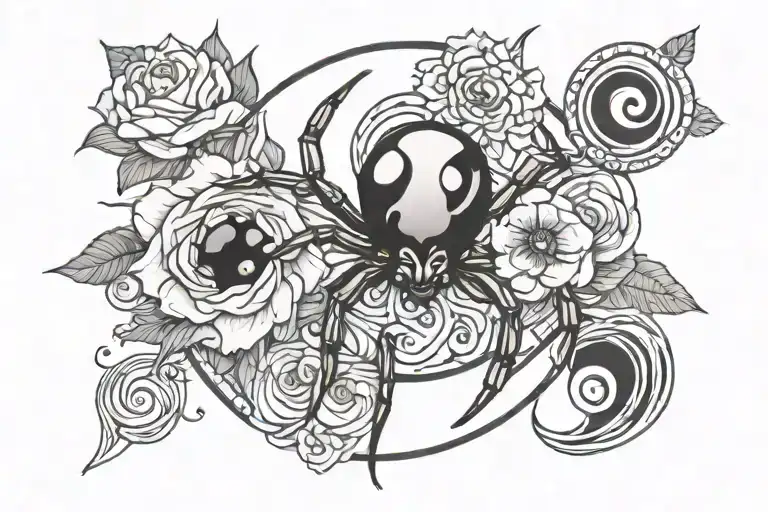 Yin Yang Y Flor Spider Lili Flowers Surrounded By Ocean