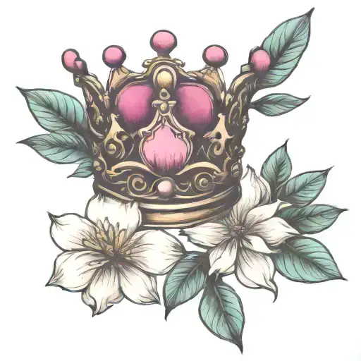 King Crown And Magnolia Flower Blooming