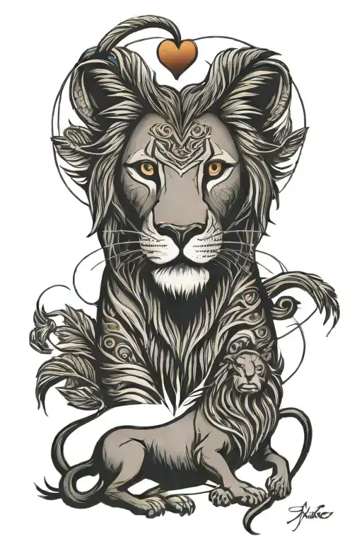 Lion King With Heartbeat Line