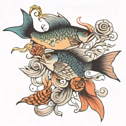 Fish And Bird Living Together