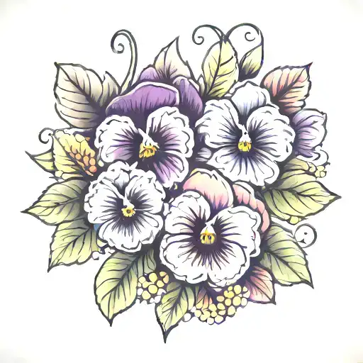 Pansy And Daisy Flower