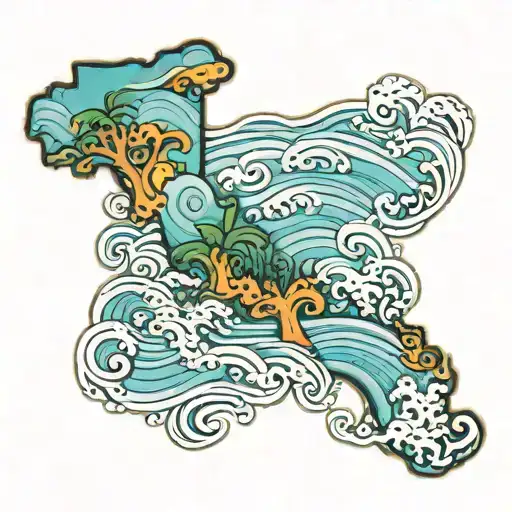 Waves In The Shape Of The State Of Florida