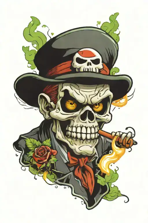Mario Skull Smoking Weed