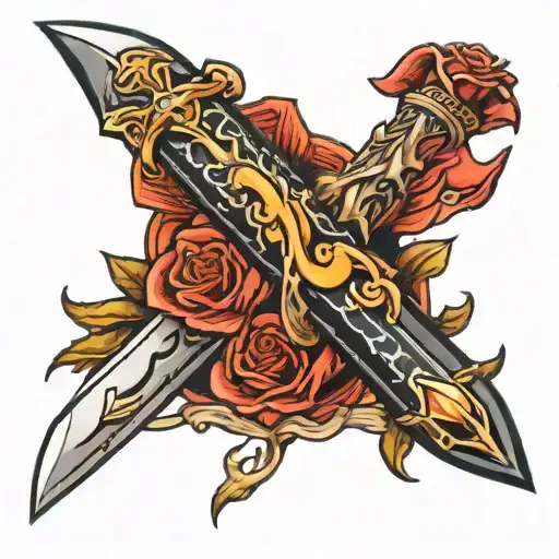 Deadly Dagger On Velvet Darkness