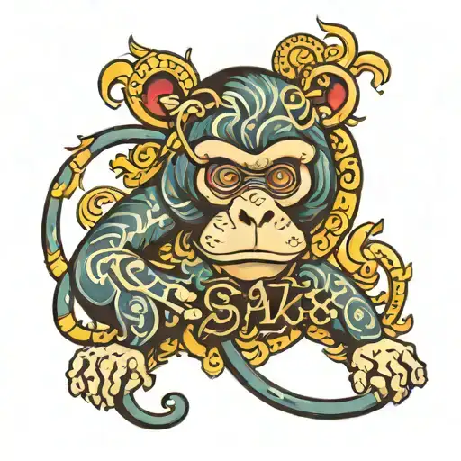 Letters S A K I In A Monkey