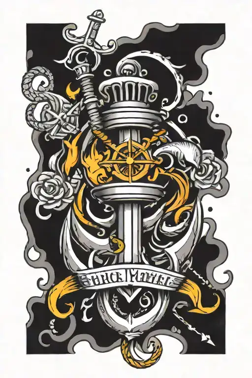 Anchor And Torch Surrounded Being Thrown Nd