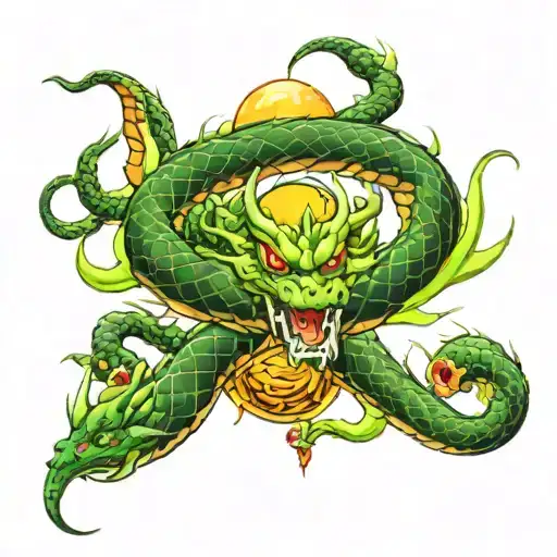 Shenron With Dragon Balls Floating