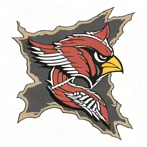 Arizona Cardinals Ripped Skin Logo