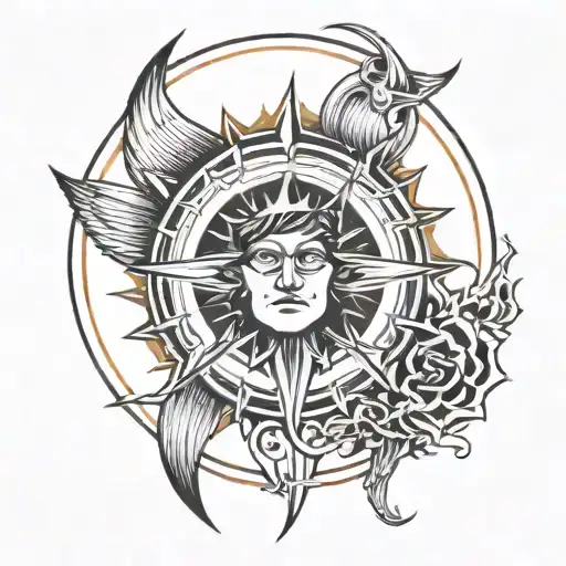 Lefty Son With A Halo Over The L And Lefty And A Sun Coming Out Of The O In The Word Son